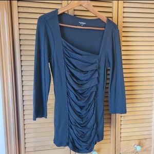Express "Sexy Basic" 3/4 Sleeve Draped Front Top